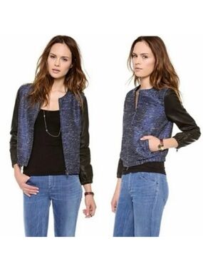 Madewell Shimmer Weave Leather Jacket